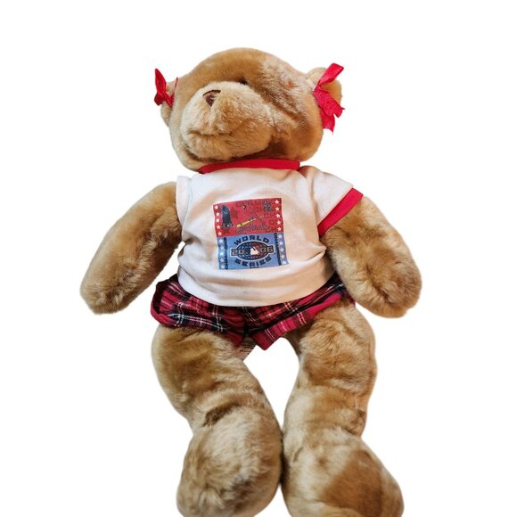 Build-A-Bear Cardinals 2006 World Series Plush Teddy Bear In Plaid Shorts - Picture 1 of 9